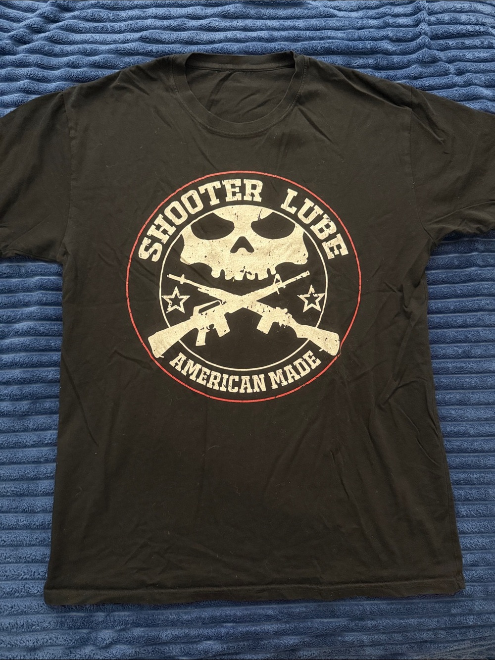 Shooter Lube Black Graphic Tee - American Made Skull Logo